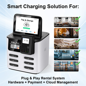 Stazione di Noleggio Power Bank Condivisi a 6 Slot Relink con Pagamento POS NFC, Schermo da 8 Pollici, Chiosco da 40W per Attività di Noleggio, Certificato CE, OEM ODM - Product Image 2