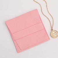 Pochette à bijoux de luxe avec Logo personnalisé, avec coussinet d'insertion, enveloppe en microfibre, pochette à bijoux pour collier, bagues, boucles d'oreilles, emballage