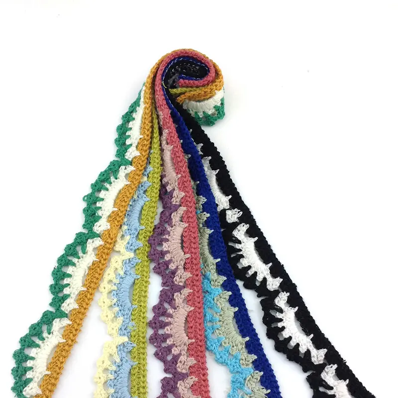 1インチスカラップエッジかぎ針編みレーストリミング刺繍レーストリミング衣類ドレスヘッドバンドアクセサリー