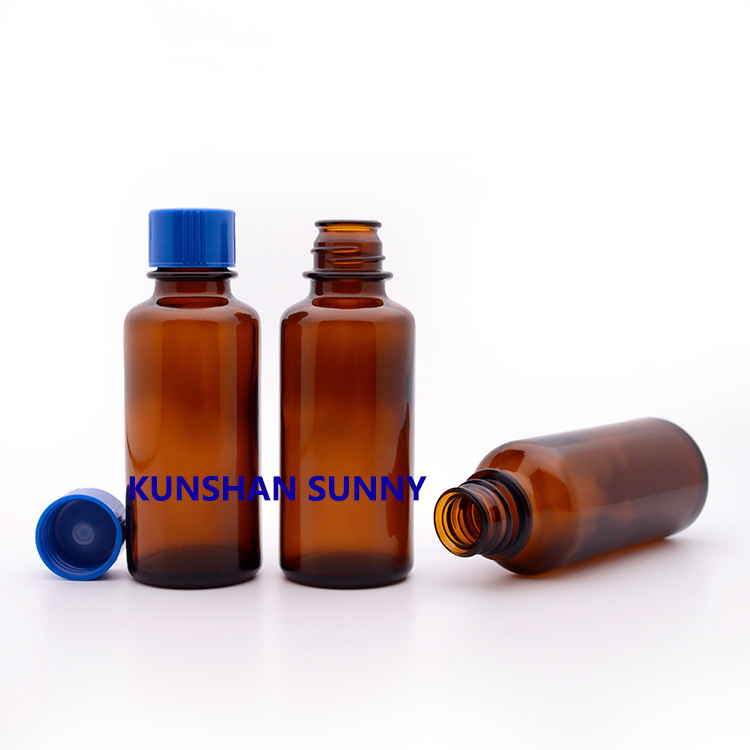 amber bottle+blue cap