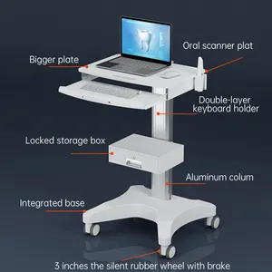 Likaymo Medical Trolley mit Laptop-Palette und Munds canner halter, Zahnklinik wagen mit Rädern für den Krankenhaus-Schönheits salon