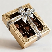 Caja de postres de cartón personalizable de 9 rejillas con materiales reciclados para embalaje de chocolate