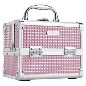 Travel <b>Makeup</b> Train Case with Mirror Portable <b>Makeup</b> <b>Box</b> Organizer Cosmetic Case 2 Trays Cosmetic Storage <b>Box</b> - Product Image 1