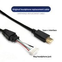 Câble audio de remplacement Type-C en cuivre OFC tressé de 2,5 m pour casque de jeu ASUS ROG Delta S, Plug and Play, sans soudure, réparation DIY