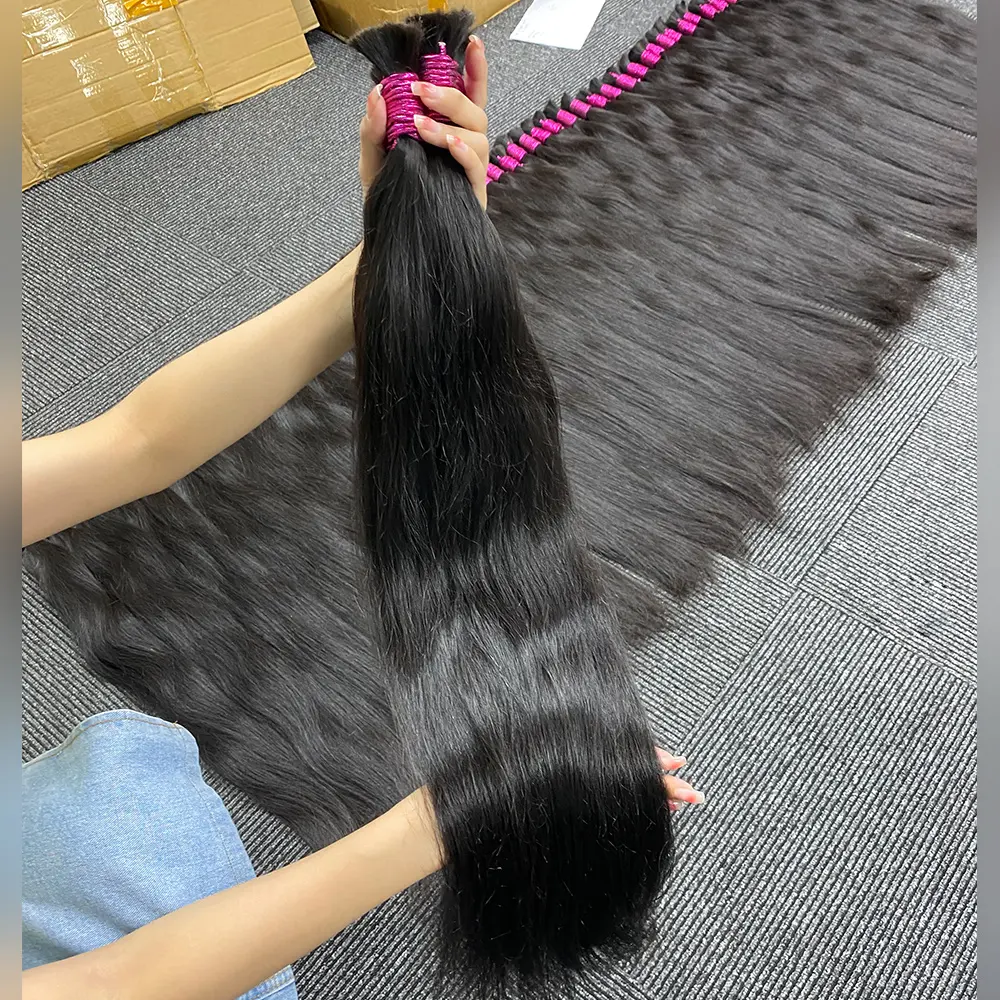 Extensiones de Cabello, Cabello Natural de Grado, Cabello Virgen Liso a Granel, Vietnam, Cabelo Humano Atacado, Vietnamita