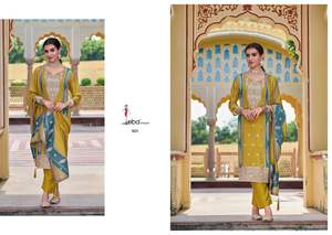 Most Selling Designer <b>Silk</b> Salwar Suit with Embroidery Work Indian and Pakistani Clothing Salwar Kameez - Product Image 5