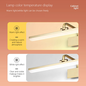 Regolare luce da parete anteriore in ottone antico per interni a specchio 9W 12W 14W a LED luce da parete TV - Product Image 4