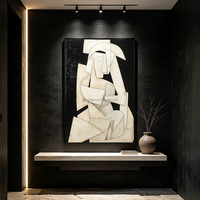 Décoration murale sur toile faite main, paysage abstrait moderne à texture 3D, tableau luxueux arbre de vie à feuille d’or