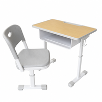 Ensemble de table et chaise d'école primaire réglables en hauteur, table d'étude et chaise pour salle de classe, structure métallique, mobilier de bureau pour étudiants