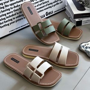 Versione coreana transfrontaliera estiva Casual con tacco piatto da donna <span class=keywords><strong>per</strong></span> pantofole nuovi sandali a fondo piatto/scivoli <span class=keywords><strong>per</strong></span> scarpe da spiaggia al mare - Product Image 3