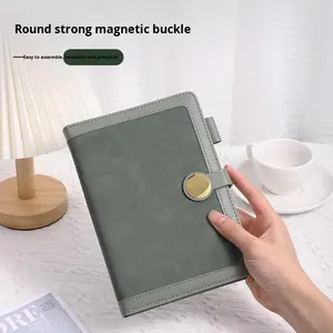 Carnet en similicuir épaissi 2025 Nouveau Reliure à boucle <span class=keywords><strong>magnétique</strong></span> Reliure à fil <span class=keywords><strong>Bloc</strong></span> de couleur épissé 100 feuilles 100gsm - Product Image 5