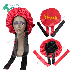 Logo personnalisé Bonnet en <span class=keywords><strong>satin</strong></span> Bonnet en soie pour dormir Bonnet pour cheveux pour soins capillaires en <span class=keywords><strong>satin</strong></span> tressé - Product Image 3
