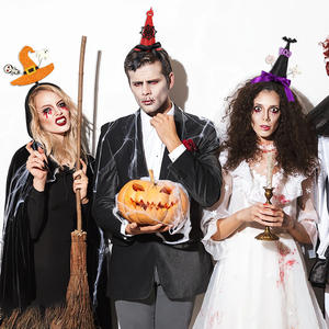 หมวกแม่มดฮาโลวีนแบบคาดศีรษะแบบใหม่สำหรับเทศกาลผีตกแต่งงานปาร์ตี้เต้นรำพร้อมหัวเข็มขัด - Product Image 5