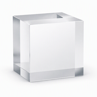 Cube de présentation carré en acrylique transparent 5x5x4cm, bloc poli, support à bijoux, directement de l'usine