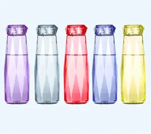 水晶玻璃水瓶时尚旅行杯钻石运动水瓶野营徒步旅行水壶饮料杯