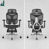 Chaise de bureau ergonomique en maille pour bureau commercial, appui-tête réglable 4D, accoudoirs 5D, support lombaire, base en aluminium, chaise de direction