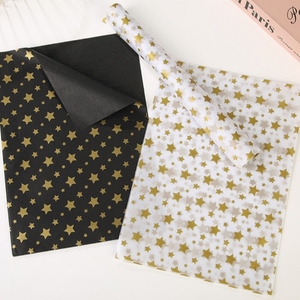 Gold Stamping Stars Tissue <b>Paper</b> Double Side Metallized Gift Craft <b>Paper</b> 17gsm Offset Printing Compatible - Product Image 5