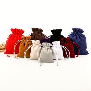 Petits sacs à cordon en velours pour bijoux, pochettes en velours pour bijoux, sacs cadeaux pour bonbons, petits cadeaux, Noël, mariage - Product Image 1