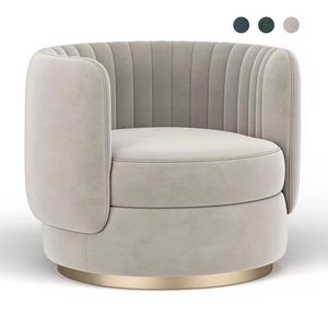 High Quality Modern Comfortable <b>Swivel</b> Accent Chair Metal Base Velvet Interior Decoration Living Room <b>Sofa</b> Chair - Product Image 1