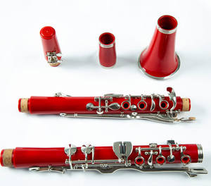 คลาริเน็ตเคลือบนิกเกิล18คีย์20คีย์คลาริเน็ตเหมาะสำหรับผู้เริ่มต้นพลาสติกสีแดง G โทนสี - Product Image 3