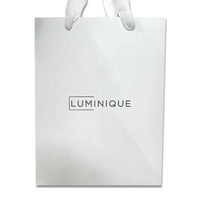 Sac cadeau personnalisé en papier couché recyclable avec poignée de luxe, logos imprimés, pour bougies et emballages artisanaux