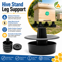 Pieds de ruche anti-insectes en plastique, 4 pièces, robustes, capacité de charge 500 kg, avec plateau d'abreuvement intégré, support surélevé pour ruche