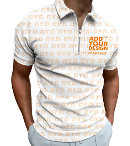 เสื้อโปโลพิมพ์ลายตามสั่ง ไซส์ใหญ่ แขนสั้น สำหรับผู้ชาย ผ้าโพลีเอสเตอร์แบบสบายๆ มีซิป ป้องกันขนร่วง น้ำหนัก 180 กรัม เหมาะสำหรับกอล์ฟและขี่ม้า - Product Image 1