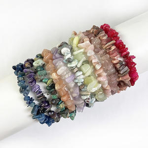 Bracelet à pierre naturelle pour femmes, à la mode, personnalisé, puce cristal, extensible, Durable, cadeau, 10 pièces - Product Image 1