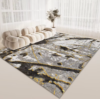 Tapis de salon à imprimé abstrait, couverture de table basse moderne et simple, tapis de chevet pour chambre complète, lavable
