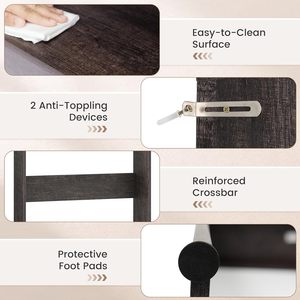 Meuble de rangement pour salle de bain au-dessus des toilettes avec porte coulissante, organisateur de salle de bain de style farmhouse de 32,3 po de large avec porte-papier toilette - Product Image 6