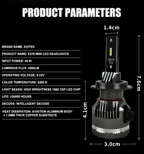 Bombilla led automática universal de aluminio, faro de coche personalizado, 1860 CSP, h4, alta potencia, nuevo, buen <span class=keywords><strong>precio</strong></span> - Product Image 2