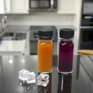 Bouteille carrée de haute qualité de 60 ml 120ml 2oz 4oz de <span class=keywords><strong>jus</strong></span> de fruits boisson en plastique PET 60 ml pousse de gingembre - Product Image 3