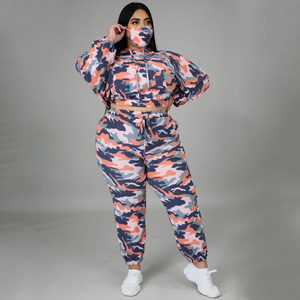 <span class=keywords><strong>Ropa</strong></span> de <span class=keywords><strong>mujer</strong></span> europea y americana, marca independiente, estampado de camuflaje, con cordones, sexy, moda <span class=keywords><strong>urbana</strong></span>, conjunto informal de dos piezas - Product Image 3