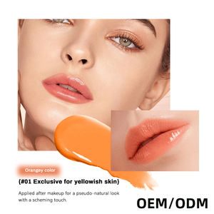 <span class=keywords><strong>MULAN</strong></span> nouveau design de baume à lèvres végétalien naturel orangé et fleur de pêcher à changement de couleur - Product Image 3