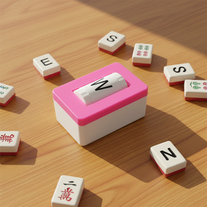 Tuiles de <span class=keywords><strong>Mahjong</strong></span> en plastique de style américain, colorées, grandes (43mm), avec symboles de direction du vent (Orient, Sud, Ouest, Nord) et de maison (E, S, W, N) - Product Image 1