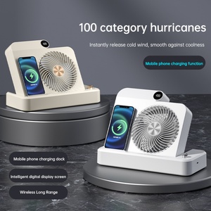 2025 New Desktop Fan Wireless 2400mah Mobile Phone Charging Stand, Featuring Lightweight, Quiet Operation and Powerful Wind Fan - Product Image 4
