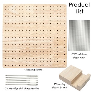 Planche de blocage en bois peinte pour crochet, réutilisable, faite à la main, pour le tricot, motif carrés Granny, thème <span class=keywords><strong>Amour</strong></span> pour les amateurs de travaux d'aiguille - Product Image 3