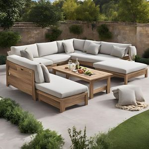 Modern Outdoor Table and <b>Chairs</b> Luxury Hotel Outdoor Dining <b>Stackable</b> <b>Chair</b> Teak Wood Dining Set <b>Garden</b> Furniture Advanced All W - Product Image 1