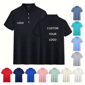 เสื้อโปโลชายแบบสั่งทำพิเศษ รุ่นใหม่สำหรับฤดูร้อน สวมใส่สบาย ระบายอากาศได้ดี แขนสั้น ดีไซน์คลาสสิก เรียบง่าย สีพื้น - Product Image 4