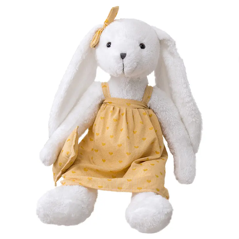 Lapin en peluche de pâques, 40cm, peluche lapin Long, oreilles de lapin doux, ours en peluche, vêtements, nouvelle collection 2022