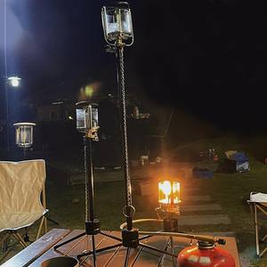 โคมไฟตั้งแคมป์แบบพกพาขนาดเล็ก, โคมไฟใช้แก๊สไฟสำหรับกลางแจ้งตกปลาปิกนิกเต็นท์บ้านสวนแขวนโคมไฟแก้วพร้อมขาตั้ง - Product Image 4