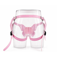 Harnais universel à sangle en cuir rose papillon, sous-vêtements ajustables avec anneau en O, ceinture string, jouets pour adultes pour couples