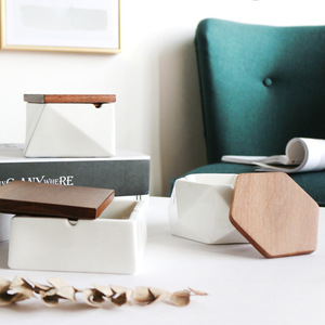Cendrier nordique moderne de luxe, en céramique avec couvercle, accessoire pour la maison, nouveau modèle - Product Image 3