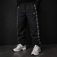 Ensemble deux pièces personnalisé pour homme : sweat à capuche court respirant avec broderie étoile et pantalon de survêtement large délavé à l'acide, avec logo personnalisé sur le devant (OEM/ODM)