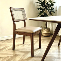 Chaises de salle à manger en bois massif de style nordique moderne et luxueux, 4, 6, 8, 10 places, table de cuisine, café, hôtel, design élégant en cuir et rotin tressé