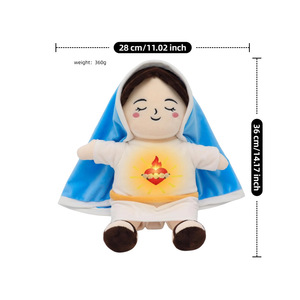 Orsacchiotto Peluche con Design a Cuore Sacro, Imbottito in Cotone PP, per Neonati 0-24 Mesi, 31-50cm, Unisex - Product Image 2