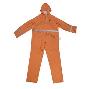 Combinaison <span class=keywords><strong>de</strong></span> pluie en PVC orange jaune <span class=keywords><strong>de</strong></span> sécurité imperméable avec logo personnalisé, réfléchissante, résistante, en polyester PVC pour les travailleurs - Product Image 5