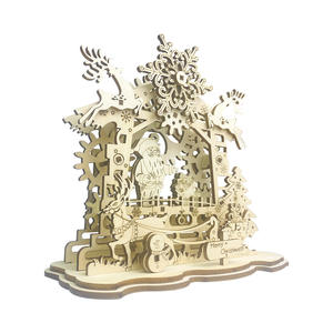 <span class=keywords><strong>2022</strong></span> nouveaux Puzzles 3D en bois bonhomme de neige arbre wapiti maison en bois-ornements de noël et cadeaux de noël pour enfants jouets promotionnels - Product Image 3