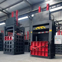 Vente de presses à balles hydrauliques verticales, presses à balles semi-automatiques à double cylindre pour carton, plastique et fibres 100T