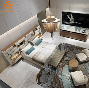 1 MOQ Luxury Modern <strong>Super</strong> Platform White Bed <strong>king</strong> Size Bedroom Leather Wooden Frame Furniture Sets with <strong>Headboard</strong> - Product Image 2